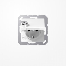 Jung A1520BFKLSLWW SCHUKO-Steckdose, 16 A 250 V ~, SAFETY+, Klappdeckel, mit Sicherheitsschloss, Thermoplast, Serie A, alpinweiß
