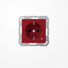 Jung A1520BFKORT SCHUKO-Steckdose, 16 A 250 V ~, mit Funktionsanzeige, SAFETY+, Thermoplast, Serie AS/A, rot