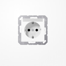 Jung A1520BFNAWW SCHUKO-Steckdose, 16 A 250 V ~, mit Schriftfeld, Thermoplast, Serie A, alpinweiß