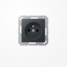Jung A1520FBFKIANM Steckdose, französisch/belgisches System, SAFETY+, Thermoplast lackiert, Serie A, anthrazit matt