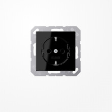 Jung A1520NBFSW SCHUKO-Steckdose, 16 A 250 V ~, ohne Krallen, Thermoplast, Serie A, schwarz
