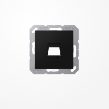 Jung A1569-15WESWM Abdeckung (gerastet) für Modular-Jack-Steckbuchsen, 1fach, EMT, AMP, MTRJ, Serie A, graphitschwarz matt