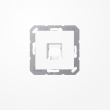 Jung A1569-1WEWW Abdeckung (gerastet) für Modular-Jack-Steckbuchsen, 1fach, UMA-CAT6A, RADIALL, Panduit, Assmann, mit Schriftfeldern, Serie AS/A, alpinweiß