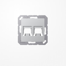 Jung A1569-25WEAL Abdeckung (gerastet) für Modular-Jack-Steckbuchsen, 2fach, EMT, AMP, MTRJ, Serie A, aluminium