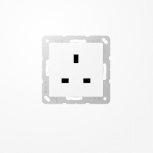 Jung A3521WWM Steckdose, British Standard, 13 A 250 V ~, Schraubklemmen, mit Berührungsschutz, Duroplast lackiert, Serie A, schneeweiß matt