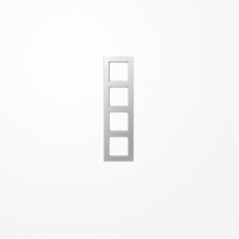 Jung A5584BFAL Rahmen 4fach, senkrechte und waagerechte Montage, Thermoplast lackiert, A 550, aluminium