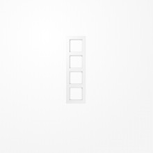 Jung A5584BFWW Rahmen 4fach, senkrechte und waagerechte Montage, Thermoplast, A 550, alpinweiß