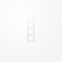 Jung A5584BFWWM Rahmen 4fach, senkrechte und waagerechte Montage, Thermoplast lackiert, A 550, schneeweiß matt