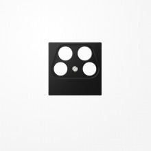 Jung A561-4SAT2SWM Abdeckung für 4-Loch SAT-TV-Steckdose (Axing) 4fach, Thermoplast lackiert, Serie A, graphitschwarz matt