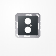 Jung A562-2BFANM Abdeckung für 2 Rundsteckverbinder bis 18,5mm Ø  2fach, Thermoplast lackiert, Serie A, anthrazit matt