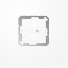 Jung A562-2BFWW Abdeckung für 2 Rundsteckverbinder bis 18,5mm Ø  1fach, Thermoplast, Serie A, alpinweiß