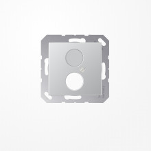 Jung A562AL Abdeckung für 1 Rundsteckverbinder bis 18,5mm Ø  1fach, Duroplast lackiert, Serie A, aluminium