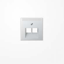 Jung A569-2NAPLUAAL Abdeckung für IAE/UAE-Anschlussdosen 2x8-polig, mit Schriftfeld, Thermoplast lackiert, Serie A, aluminium