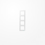 Jung ABAS584WW Rahmen 4fach, senkrechte und waagerechte Montage, Duroplast antibakteriell, AS 500 antibakteriell, alpinweiß