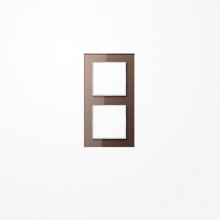 Jung AC582GLMO Glasrahmen 2fach, senkrechte und waagerechte Montage, Glas, A CREATION, mokka (Glas)