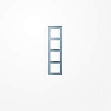 Jung AC584GLBLGR Glasrahmen 4fach, senkrechte und waagerechte Montage, Glas, A CREATION, blaugrau