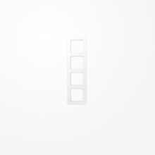 Jung AF584BFWWM Rahmen 4fach, senkrechte und waagerechte Montage, Thermoplast lackiert, A FLOW, schneeweiß matt