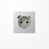 Jung AL1520-15CA SCHUKO-Steckdose 16 A 250 V ~, mit USB-Ladegerät 1xTyp A + 1xTyp C, SAFETY+, Serie LS, Aluminium