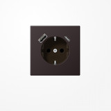 Jung AL1520-15CAD SCHUKO-Steckdose 16 A 250 V ~, mit USB-Ladegerät 1xTyp A + 1xTyp C, SAFETY+, Serie LS, dark