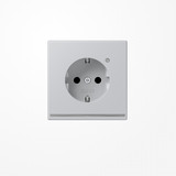 Jung AL1520-OLNW SCHUKO-Steckdose, 16 A 250 V ~, mit LED-Orientierungslicht, SAFETY+, Serie LS, Aluminium