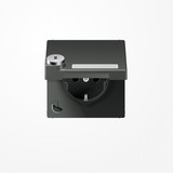 Jung AL1520NAKLSLAN SCHUKO-Steckdose, 16 A 250 V ~, mit Schriftfeld, SAFETY+, Klappdeckel, mit Sicherheitsschloss, Thermoplast lackiert, Serie LS, anthrazit