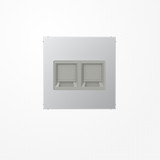 Jung AL1969-25WE Abdeckung (gerastet) für Modular-Jack-Steckbuchsen, 2fach, EMT, AMP, MTRJ, Serie LS, Aluminium