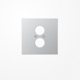 Jung AL2962-2 Abdeckung für 2 Rundsteckverbinder bis 18,5mm Ø  2fach, Serie LS, Aluminium