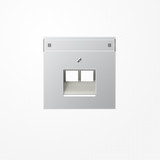 Jung AL2969-2NAUA Abdeckung für IAE/UAE-Anschlussdosen, 2x8-polig, mit Schriftfeld, Serie LS, Aluminium