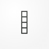 Jung AL2984AN Rahmen 4fach, senkrechte und waagerechte Montage, Aluminium lackiert, LS 990, anthrazit (lackiertes Aluminium)