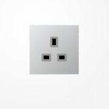 Jung AL3521 Steckdose, British Standard, 13 A 250 V ~, Schraubklemmen, mit Berührungsschutz, Serie LS, Aluminium