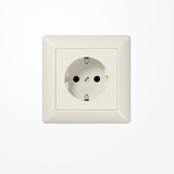 Jung AS1520 SCHUKO-Steckdose, 16 A 250 V ~, mit Rahmen, Duroplast, Serie AS, weiß