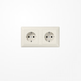 Jung AS1522BF Kabelkanal-SCHUKO-Steckdose, 2fach, 16 A 250 V ~, ohne Krallen, Thermoplast, Serie AS, weiß