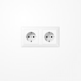 Jung AS1522BFWW Kabelkanal-SCHUKO-Steckdose, 2fach, 16 A 250 V ~, ohne Krallen, Thermoplast, Serie AS, alpinweiß