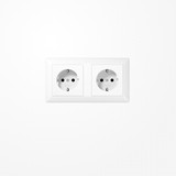 Jung AS1522WW Kabelkanal-SCHUKO-Steckdose, 2fach, 16 A 250 V ~, Duroplast, Serie AS, alpinweiß