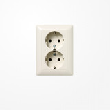 Jung AS5020NU SCHUKO-Zweifach-Steckdose, 16 A 250 V ~, ohne Krallen, Duroplast, Serie AS, weiß