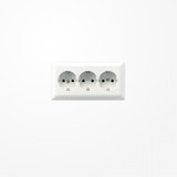 Jung AS523WW Kabelkanal-SCHUKO-Steckdose, 3fach, 16 A 250 V ~, Duroplast, Serie AS, alpinweiß