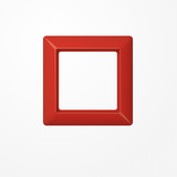 Jung AS581GLRT Rahmen 1fach, senkrechte und waagerechte Montage, Thermoplast, AS 500, rot