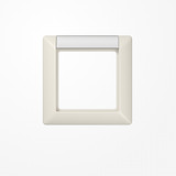 Jung AS581NA Rahmen 1fach, mit Schriftfeld, senkrechte und waagerechte Montage, Duroplast, AS 500, weiß