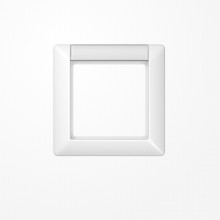 Jung AS581NAWW Rahmen 1fach, mit Schriftfeld, senkrechte und waagerechte Montage, Duroplast, AS 500, alpinweiß