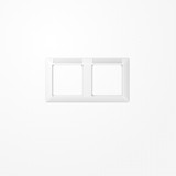 Jung AS5820BFINAWW Rahmen 2fach, mit Fenster (sprühnebeldicht), waagerechte Montage, Thermoplast, AS 500, alpinweiß