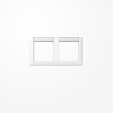 Jung AS5820NAWW Rahmen 2fach, mit Schriftfeld, waagerechte Montage, Duroplast, AS 500, alpinweiß