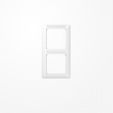 Jung AS582BFINAWW Rahmen 2fach, mit Fenster (sprühnebeldicht), senkrechte Montage, Thermoplast, AS 500, alpinweiß