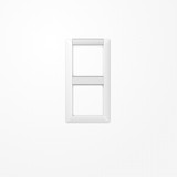 Jung AS582NAWW Rahmen 2fach, mit Schriftfeld, senkrechte Montage, Duroplast, AS 500, alpinweiß