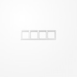 Jung AS5840NAWW Rahmen 4fach, mit Schriftfeld, waagerechte Montage, Duroplast, AS 500, alpinweiß