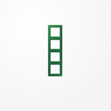 Jung AS584BFGN Rahmen 4fach, senkrechte und waagerechte Montage, Thermoplast, AS 500, grün (für SV)