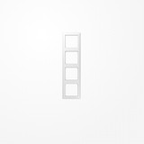 Jung AS584BFWW Rahmen 4fach, senkrechte und waagerechte Montage, Thermoplast, AS 500, alpinweiß