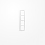 Jung AS584NAWW Rahmen 4fach, mit Schriftfeld, senkrechte Montage, Duroplast, AS 500, alpinweiß