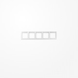 Jung AS5850NAWW Rahmen 5fach, mit Schriftfeld, waagerechte Montage, Duroplast, AS 500, alpinweiß