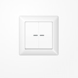 Jung AS590-5KO5WW Serienwippe mit Rahmen mit Lichtleiter, Duroplast, Serie AS, alpinweiß