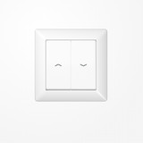 Jung AS590-5PWW Serienwippe mit Rahmen, mit Pfeilsymbolen, Duroplast, Serie AS, alpinweiß